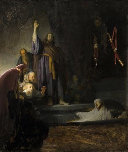La résurrection de Lazare de Rembrandt tableau graffiti pour transformer un mur vide