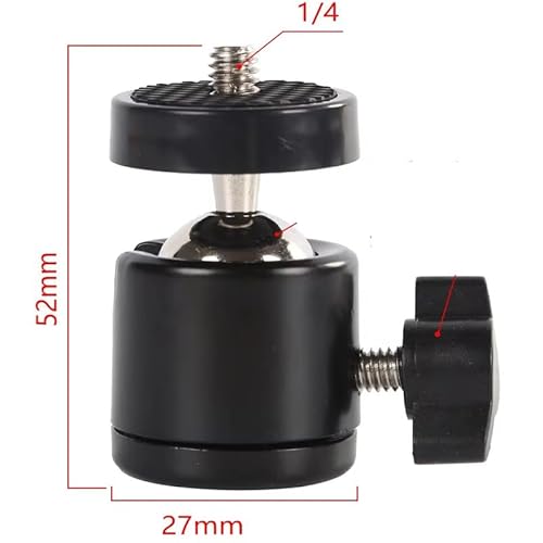 ThtRht 3 Pack Mini Ball Head 1/4'' Screw Swivel Tripod Head Mount 360 Degree Rotating Base Adapter Ballhead for Camera Tripod Dash Cam Phone Clip Photography Light Stand Boom Arm Selfie Stick