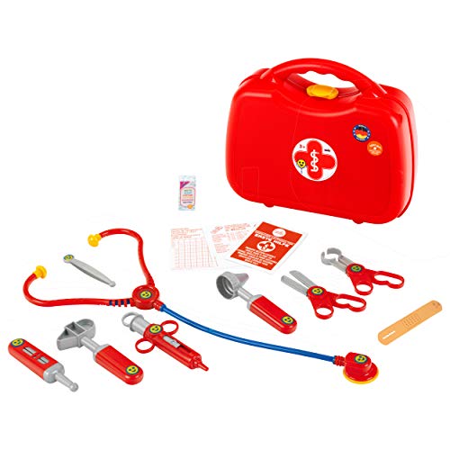 Theo Klein 4383 Arztkoffer I 14-teiliger Doktorkoffer mit Stethoskop, Thermometer, Spritze und praktischem Tragegriff I Maße: 28 cm x 9,5 cm x 22 cm I Spielzeug für Kinder ab 3 Jahren