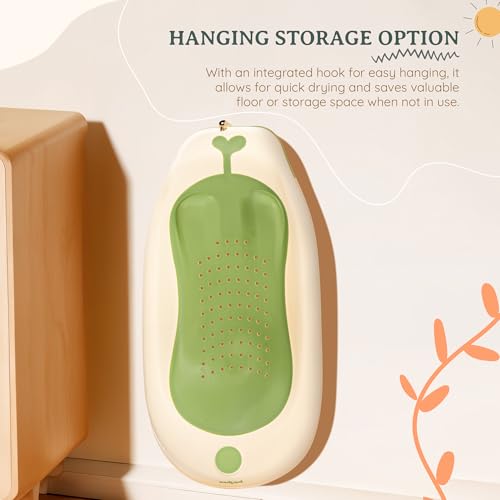 Image of Baybee Ziga Baby Bath tub Seat for Babies | Portable Baby Bather with Anti Non Slip Edges & Suction Cup | New Born Baby Bathing Tub | Hanging Baby Shower Bath Tub for 0 to 12 Months (Green)
