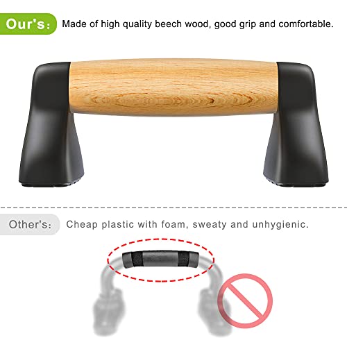 Push Up Bars, Wooden Push Up Handles For Floor, Sturdy Pushup Stands For Men & Women Home Gym Strength Training Equipment Fitness, Wood Pushup Bar Handle Grip, 2 Pack #TOP3
