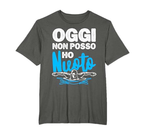 Maglia Nuoto Oggi Non Posso Ho Nuoto Divertente Nuotatore Maglietta