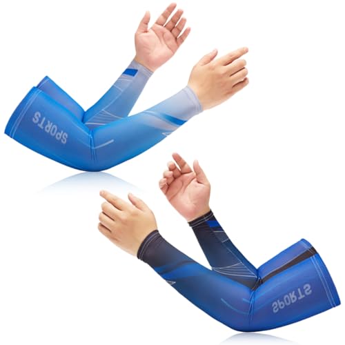 PYEUIFT 2 Piezas Manga, Mangas para Brazos, Manguitos Bicicleta, Manga de CompresióN Brazo, Mangas para Brazos Hombre, Manga Brazo, Manguitos Ciclismo, Manguitos Running, Manguitos Voleibol