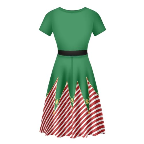 Image of AFPANQZ Womens Casual Summer Lightweight Vintage Dress Short Sleeve Midi Dress Knee-Long Luxury Formal Dress
