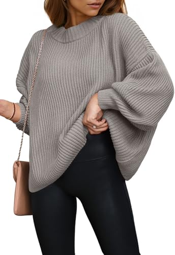 Image of PRETTYGARDEN Womens Sweaters Spring 2026 Oversized Chunky Knitted Pullover Sweater Casual Long Sleeve Crewneck Cute Sweaters
