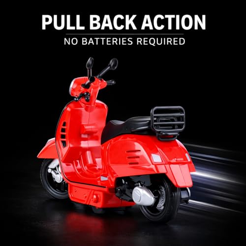 Image of Roselux Scooter Toy for Kids| Push-Back Action Retro City Scooter| Durable ABS Plastic Toy for Boys & Girls (3+ Years)|Red