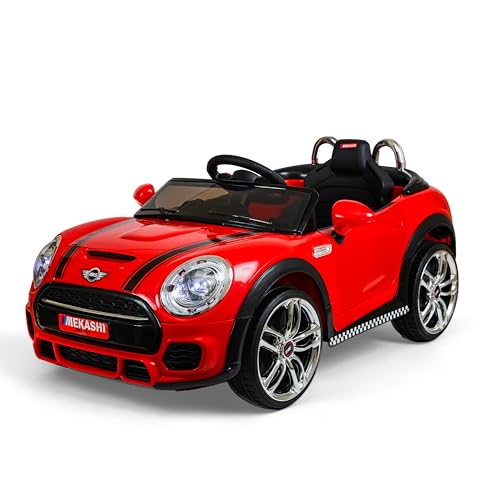 Image of MEKASHI Premium Electric Ride on Cars for Kids with Long Wheel Base, 1-7yrs (Red, MKS001)