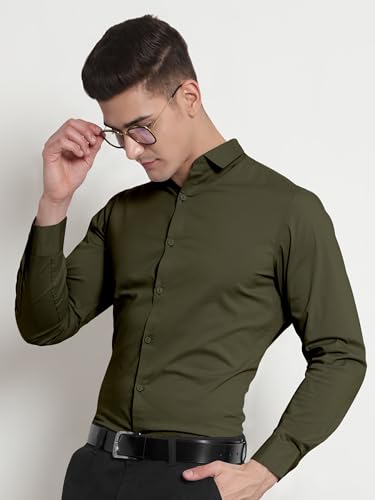 Image of Beyoung Cotton Plain Regular Fit Shirt for Men | Full Sleeve | Formal Shirt | Classic Collar Cotton