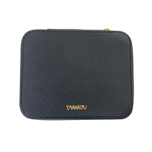 Image of TANGZU Leather Earphone Case, Water-Resistant Portable Earbuds Storage Case for Earphones, Audio Accessories, Eartips and Cables, Black