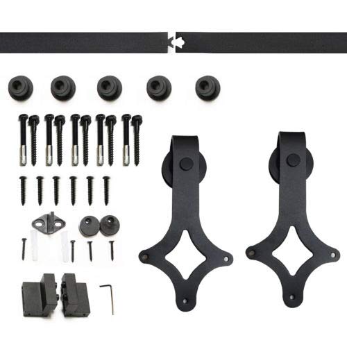 Steel Sliding Door Track Barn Wood Closet Hardware Set Arrow (6.6FT (Rhombic))