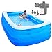 Nadmuchiwany brodzik Prostokątne nadmuchiwane baseny z pompą powietrza Rodzina pełnowymiarowych basenów dla dzieci na zewnątrz/180X140X75Cm (70X55X26 cali)