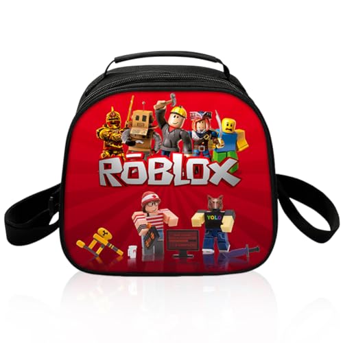 YEIUZPT Sac Isotherme, robbloxx Sac à Lunch Anime,sotherme Repas Enfant, Grande Capacité pour École Bureau Réutilisable Lunch Bag, Sac Dejeuner Garçons pour L'école mit Bandouliere (20 * 20 * 12.5CM)