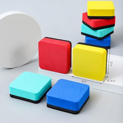 4 Pcs Mini Dry Erase Eraser, Chalkboard Eraser Cleaner, Mini Whiteboard Eraser Bulk for White Board,Square Board Wiper Erase for Students Teachers at School Classroom,Office,Home image 1