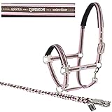  Eskadron Set Halfter Dornschnalle & PH Strick in Almon-Creme-powderrose, Größe:Vollblut