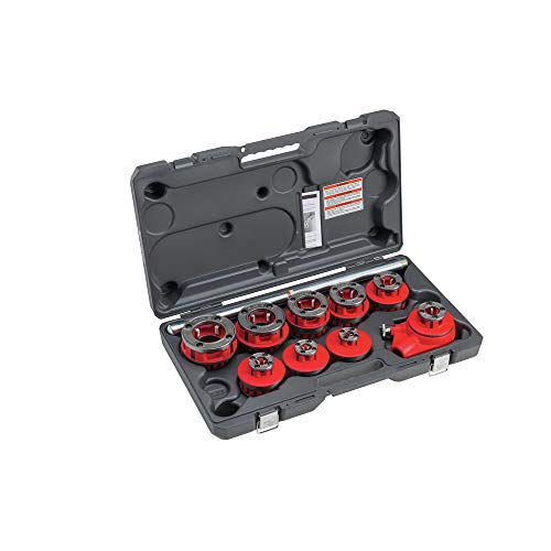 Ridgid, 36505, Exposed Ratchet Threader Set, 1/8 to 2 in,Silver/Red,Small