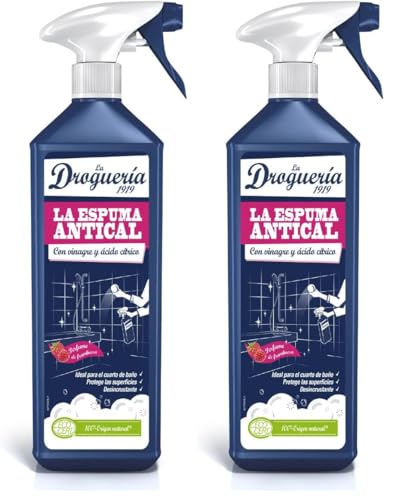 Espuma Antical Ecológica con Vinagre y Ácido Cítrico - 750mL - Espuma Duradera Ideal para Superficies Verticales - Desincrustante Baños y Cocinas (Paquete de 2)