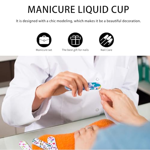 3 tazas de cristal para arte de uñas forma octágono y estrella miniatura 3