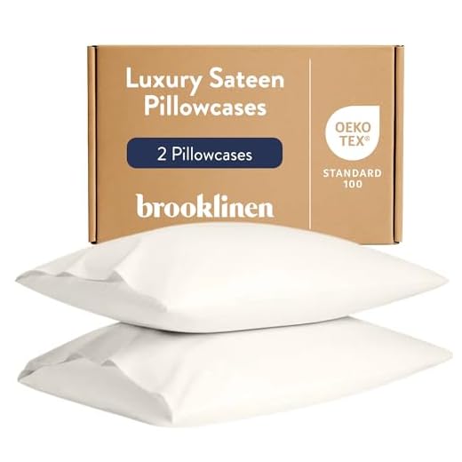 Brooklinen Luxe Pillow Cases Standard Size, Cream - Set of 2 (100% Long Staple Cotton with Envelope Enclosure)