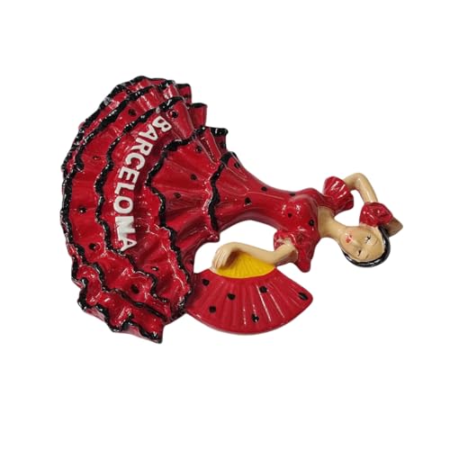 Imán de nevera 3D Bailarina Flamenca de Barcelona 10x10 cm miniatura 5