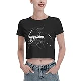 Massive Attack Mezzanine Anime Leak Navel Tshirt Woman's Summer Short Sleeve Clothes Sexy Fashion Dew Navel Tee Black Medium