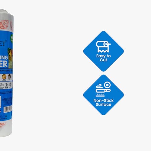 Image of Claret Food Wrapping Paper 50+5 Meter Roll | Oil & Grease Proof Butter Paper | 100% Food Safe | Ideal for Burgers, Sandwiches, Rolls & More | 10% Extra (Pack of 1)