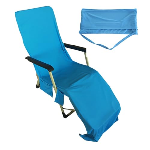 AWAVM Large Microfibre Lounger Towel,Sun Beach Towel Quick Dry Bathroom Pool Holiday,Sun Lounger Towels Lightweight For Holiday Garden Swim Pool Lounge with Pockets Purple 183x58cm (Blue)