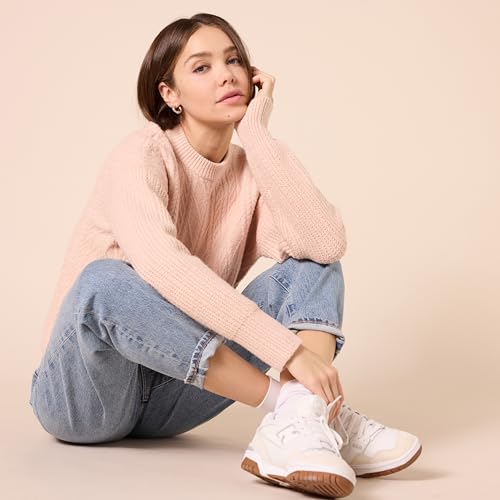 Image of Amazon Essentials Women's Soft-Touch Modern Cable Crewneck Sweater (Available in Plus Size)