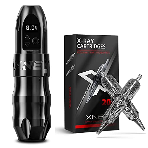 Xnet Titan Wireless Tattoo Machine With 20Pcs X-Ray #12 Standard 3Rl Tattoo Cartridge Needles #TOP14