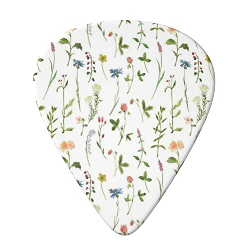 Season Watercolors Of Herbs Flowers Lot de 6 médiators pour guitare acoustique, guitare électrique, basse, ukulélé – Fin… - Les Beatles, Paul McCartney, John Lennon, RIngo Starr, George Harrison Season Watercolors Of Herbs Flowers Lot de 6 médiators pour guitare acoustique, guitare électrique, basse, ukulélé – Fin… – Image 4