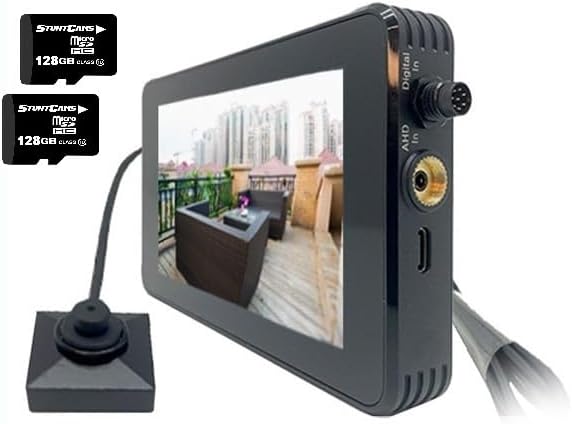 Lawmate PV-1000AHD WiFi Capable 1080P Ultra HD Analog 5000mAh 5" Touch Screen DVR Covert Button Camera BU-18AHD Kit with 2X 128GB Micro SD Cards