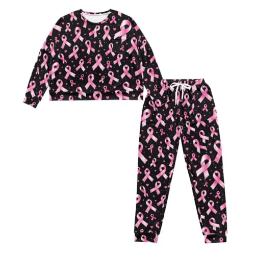 Image of Womens Pajama Sets 2 Piece Pjs Lounge Sets Long Sleeve Sleepwear Crew Neck Pullover Top with Long Pants