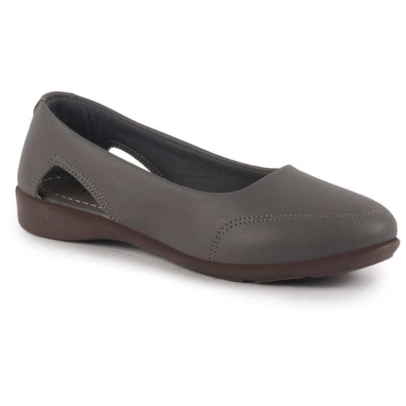 Image of FAUSTO Women Stylish Backless Casual Ballets | Low Heel Cut-Out Slip-On Ballerinas | Comfortable Walking Flats Sandals | Memory Cusion Insole