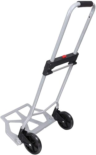 Miniatura 9 de Carro de mano plegable de aluminio y carro, capacidad de 220 libras, carrito ideal para mover cargas pesadas, portátil y duradero.