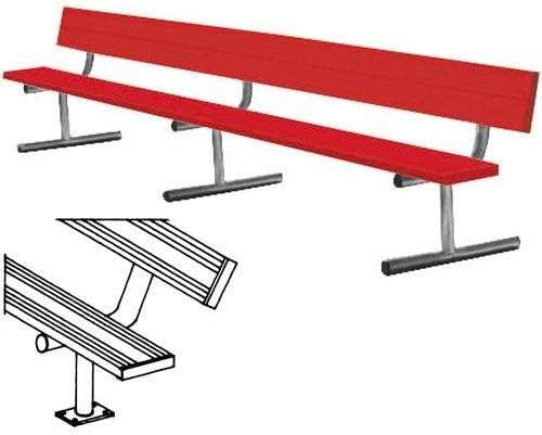 BSN BEPH21CB 21' Surface Mount Bench with Back, Royal