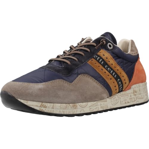 Basket Homme 1308 Premium en Cuir Peil Gris et Nylon Navy Taille 44