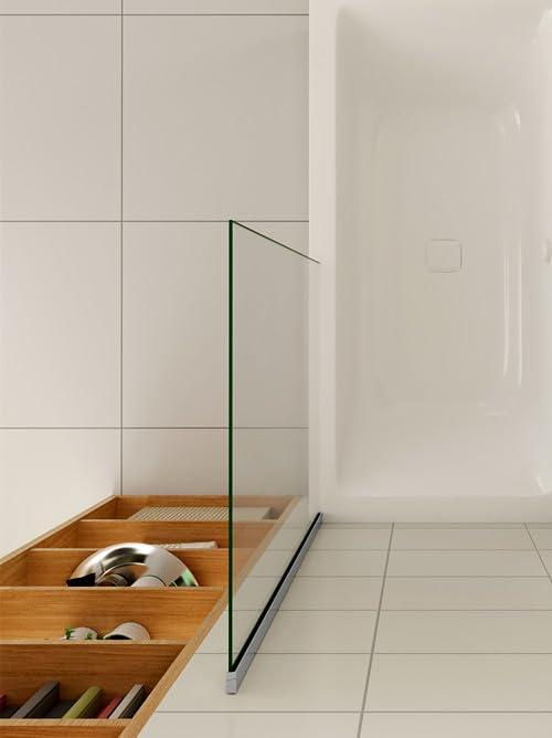 Aica Duschwand Für Badewanne – Faltwand 90 X 75 Cm, ESG-Sicherheitsglas, Schwarzer Rahmen
