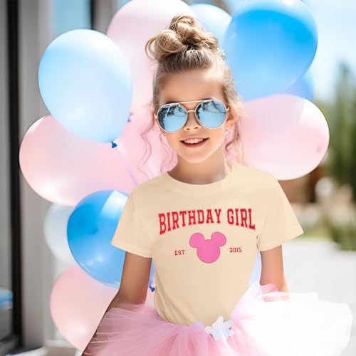 Image of GLIGLITTR 10th Birthday Girls Shirt 10 Year Old Birthday Girl Tshirt Est 2015 Kids Girl Ten Bday Party Short Sleeve Tee Tops