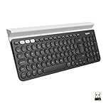 Logitech K780 Multi-Device Wireless Keyboard for Computer/Smartphone/Tablet - Dark Grey/White