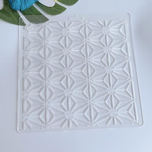 Acrylic Sashiko Stencil with Classic Triangle Pattern for Hand Quilting and Embroidery