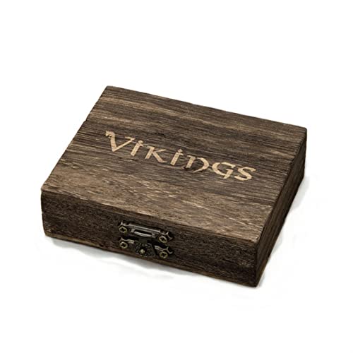 Vikings Boîtes En Bois Naturel Rétro PU Sacs En Cuir Bijoux Collier Pendentif Anneau Bracelet Emballage À La Main Vintage Boîte De Rangement Organisateur Décoratif ( Color : Wooden box , Size : 60CM ) Cover