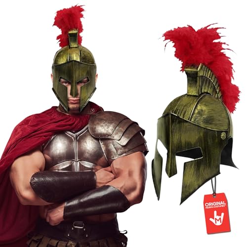 Nicky Bigs Novelties Morph - Adult Gladiator Helmet Spartan Helmet Costume Medieval Greek Athena Helmet with Folding Face Mask