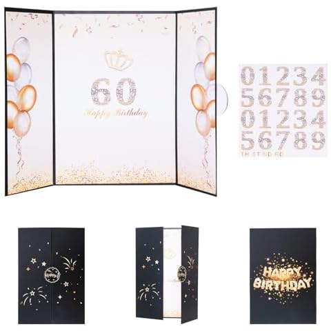 Ishua 60th Birthday Signature Book, Birthday Guest Book Alternative Decorations Birthday Guest Signature Book for Women Men Cover