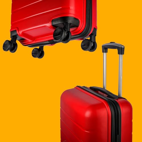 Image of Arctic Fox Parrot 20 inch Hard Shell Cabin Trolley Bag | Polypropylene |8 Wheels 360 Degree Wheeling System Luggage Trolley Bags for Travel (Red)