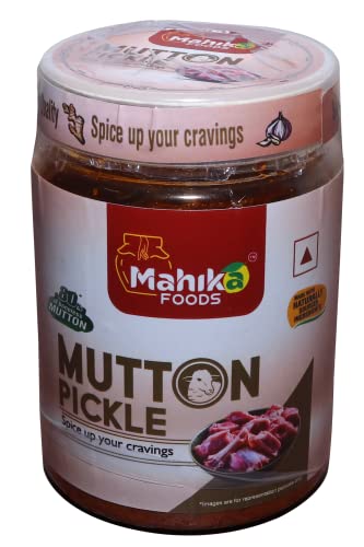 Image of MAHIKA FOODS Andhra Style Homemade Fresh Mutton Pickle, Gosht Ka Achar Authentic Taste of Tradition, Spicy, with No Added Preservative, 250g