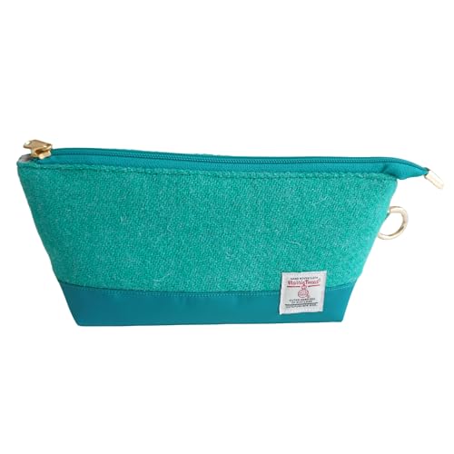 Harris Tweed �|�[�`�A100%�E�[���A�`�F�b�N���A���σ|�[�`�E�y���P�[�X���p�A�C�G���[�E�u���[ (�O���[��) [���s�A���i]
