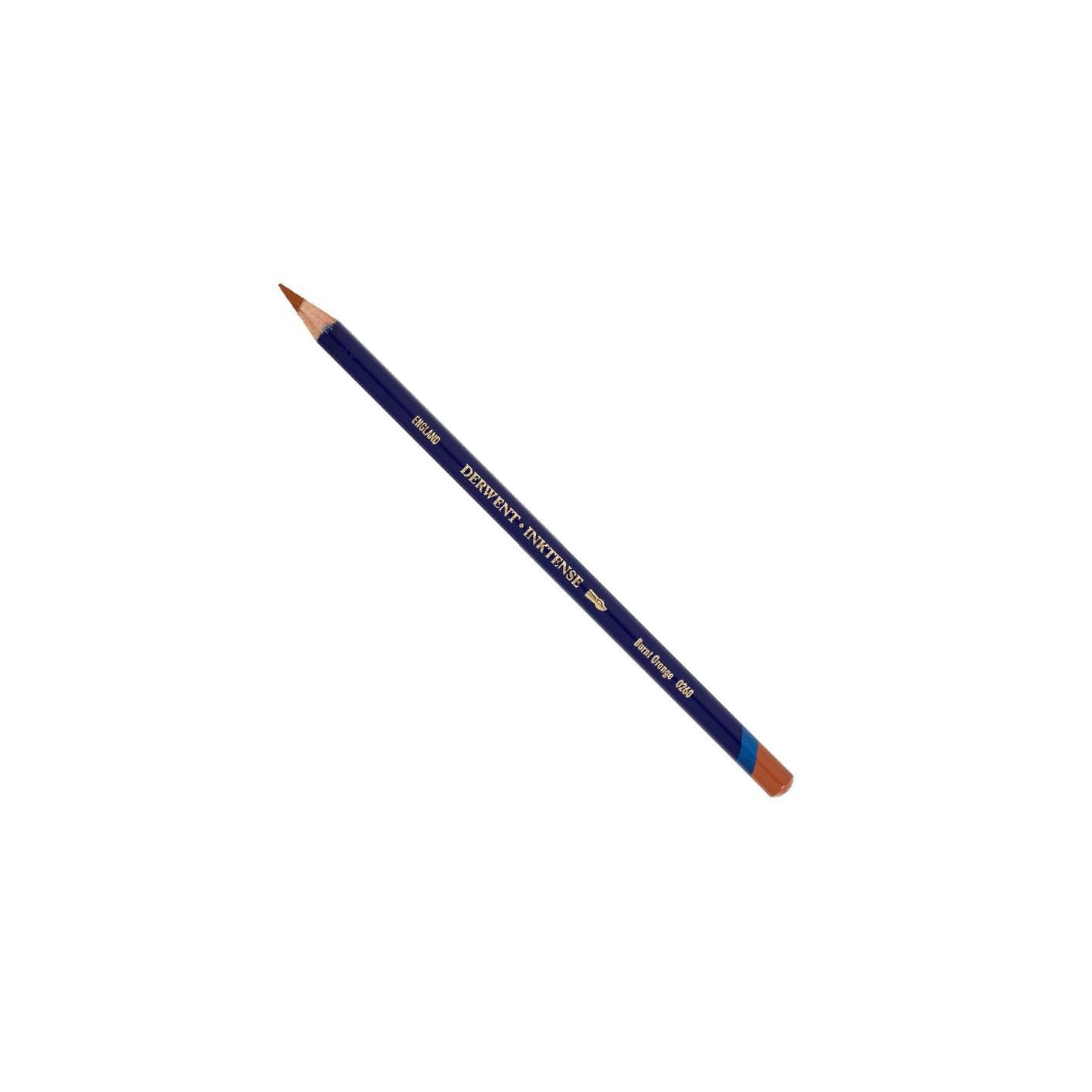 Derwent Inktense Permanent Watercolour Single Pencil, Burnt Orange (0260), 4mm Premium Core Strength, Water-Soluble, Ideal for Drawing, Colouring & Painting on Paper & Fabric, Professional Quality (2301857) — image 1