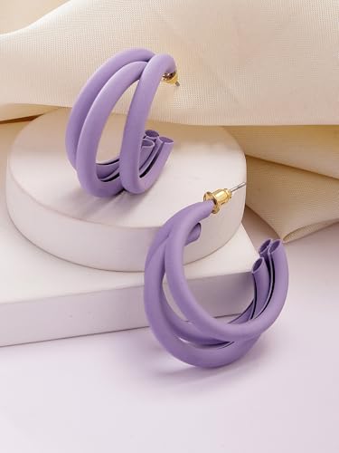 Image of Bohey by KARATCART Gold-Toned Classic Half Hoop Earrings for Women