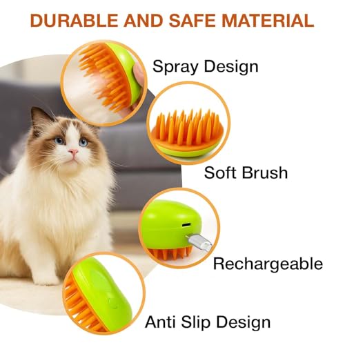 Image of 2-in-1 Pet Grooming Set for Dogs & Cats | Slicker Brush for Loose Fur & Detangling + Steam Massage Brush for Bathing & Relaxation | Safe, Gentle & Effective Daily Grooming Tools