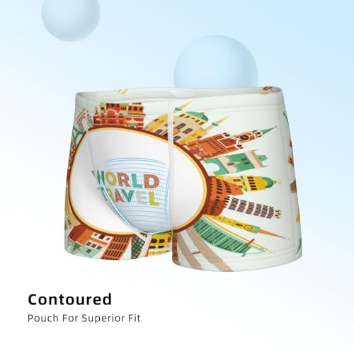 Boys' Cotton Boxer Brief Soft Underwear-World Travel34