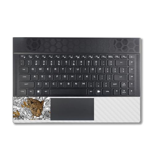 Image of MightySkins Carbon Fiber Skin Compatible with Alienware X14 R2 (2023) Full Wrap Kit - Bronzed Leopard | Protective, Durable Textured Carbon Fiber Finish | Easy to Apply | Made in The USA
